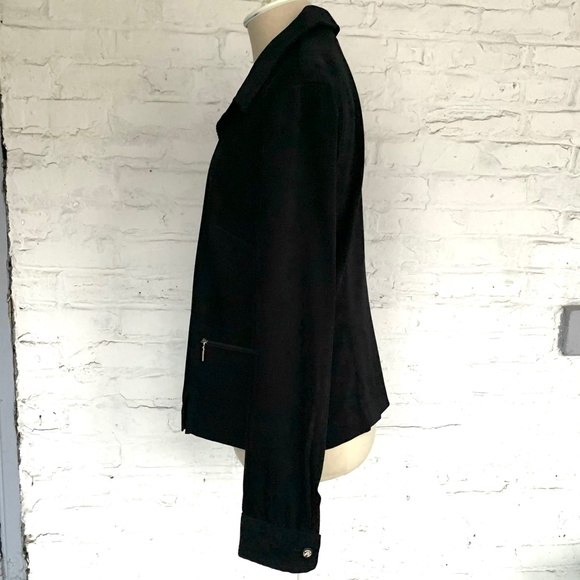 Vintage 90s jacket black lightweight size 10 petite - Picture 3 of 7